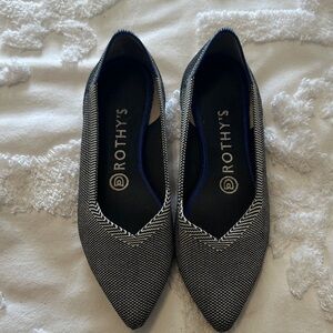 Rothy's Blue and White Patterned Flats